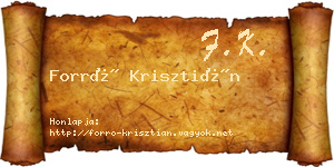 Forró Krisztián névjegykártya