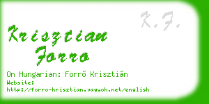 krisztian forro business card